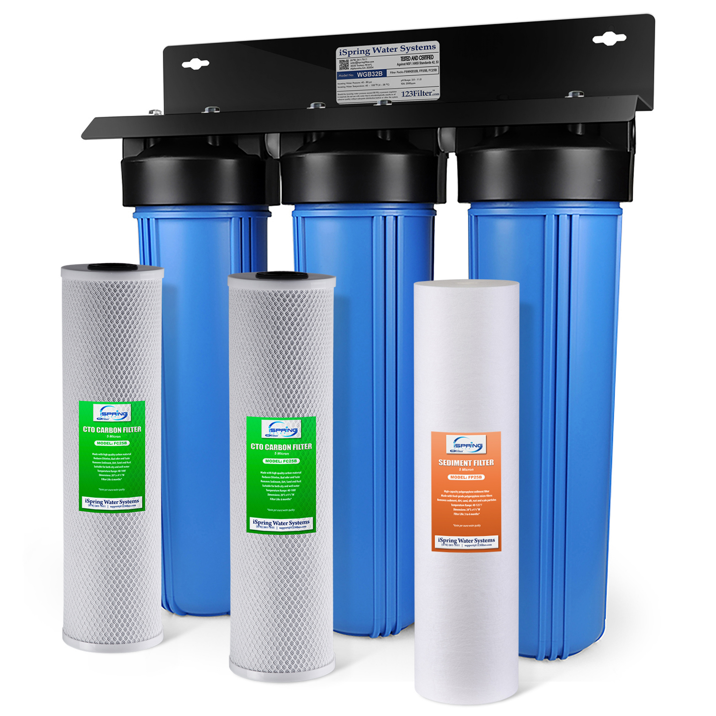 iSpring WGB32B 3-Stage Whole House Water Filtration System